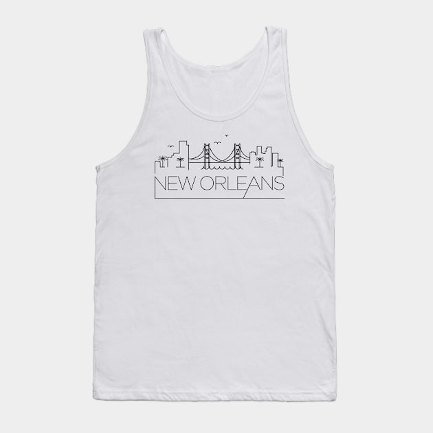 New Orleans Minimal Skyline Tank Top by kursatunsal